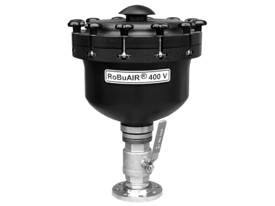 robuair removing air gas from pipe system -